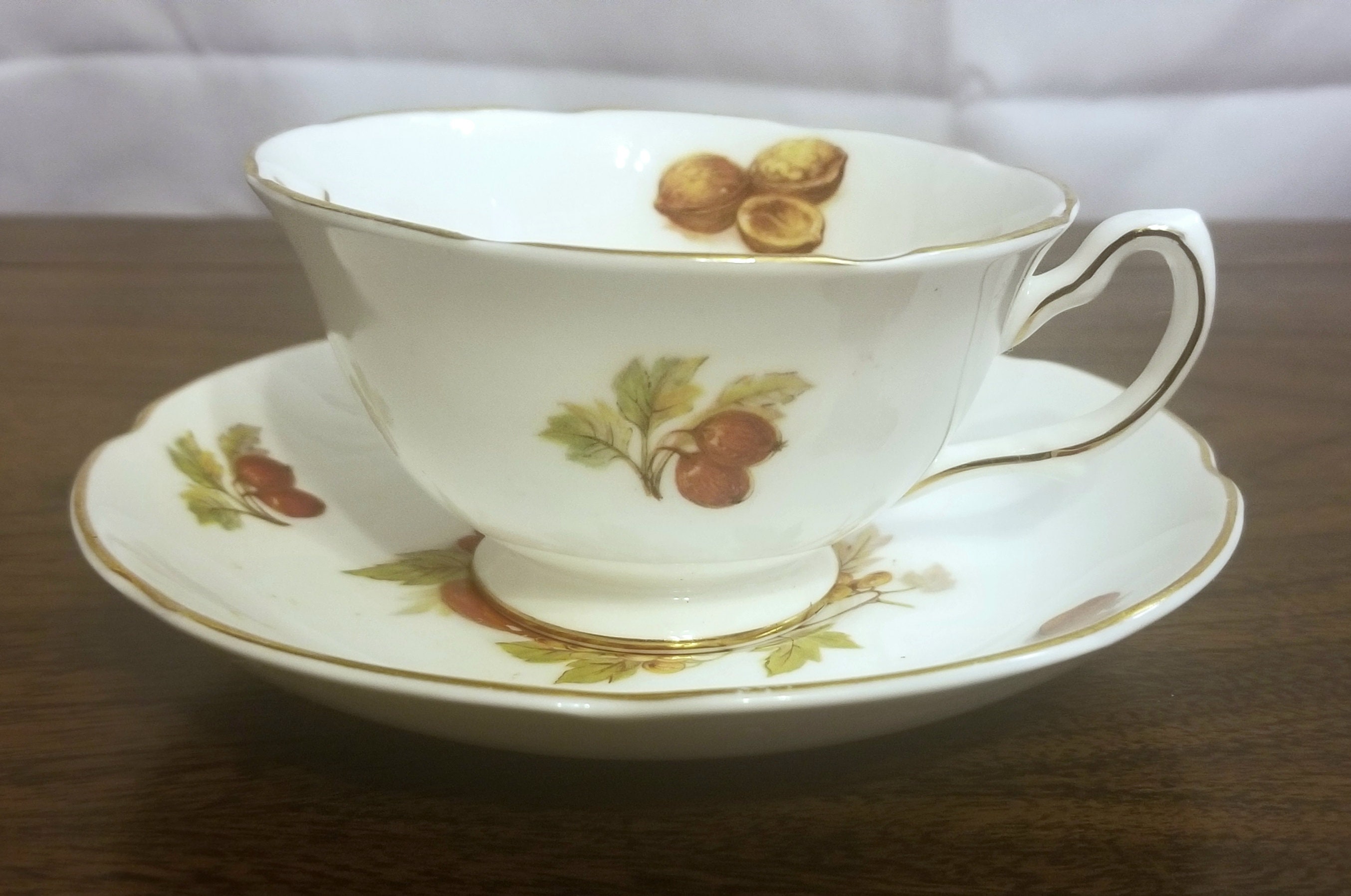 Royal Grafton Fine Bone China Fancy Fruits Tea Cup and Saucer With
