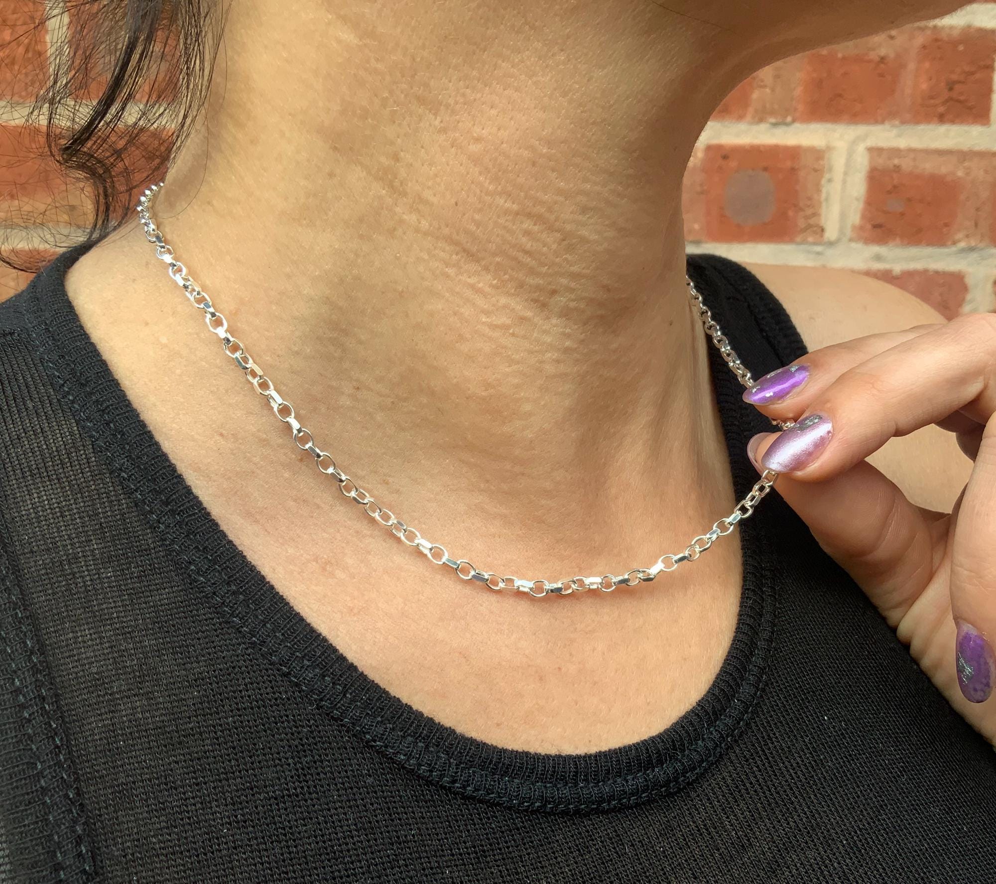 Sterling Silver 3.1mm Diamond Cut Oval Belcher Chain 16/40cm Hallmarked, 100% Recycled Silver