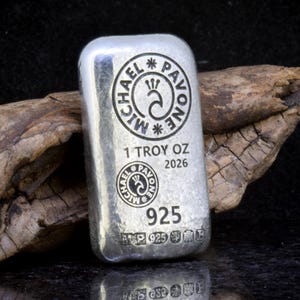 1 ozt Pavone 2026 Hallmarked Sterling Silver Bullion Ingot Bar B027