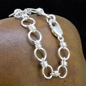Edinburgh Hallmarked Solid Sterling Silver Chain Link Bracelet 7 1/2 inches / 18.5cm