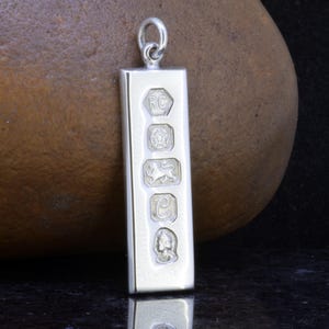 Vintage 1977 Feature Hallmarked 1/2oz Bullion Bar Ingot Pendant