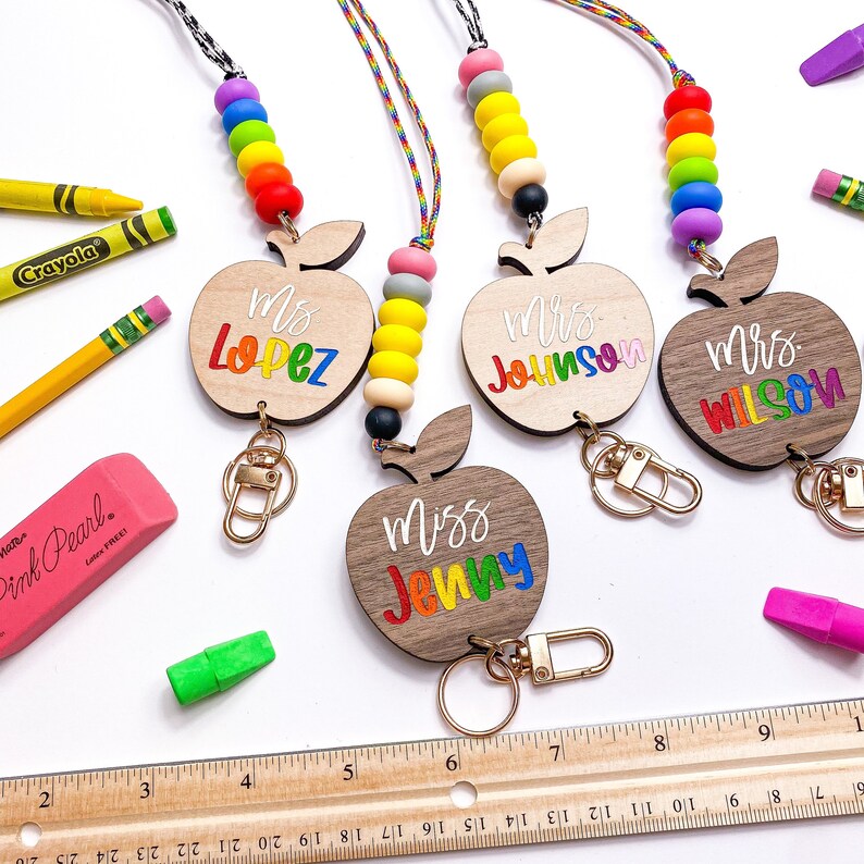 Teacher Lanyard Gift Personalized Teacher Badge Holder Etsy