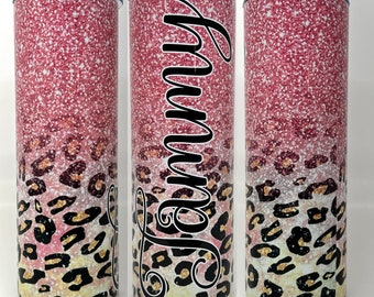 Personalized Tumbler Gift Animal Print Cups Pretty Colors Double Wall Stainless Steel Tumbler 20 oz