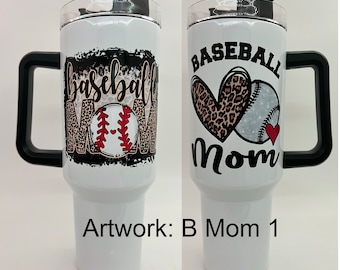 Baseball Mom Tumbler Baseball Cup Mom tumbler 6 sizes 21 art options