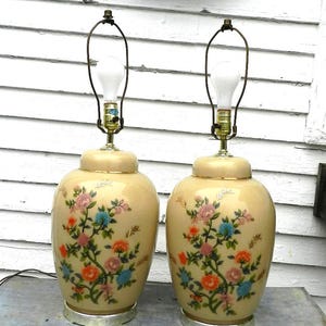 ViNTAGE CHIN0ISERIE GiNGER JAR  LAMP/GLASS/2 AVAiLABLE/S0LD SEPARATeLY