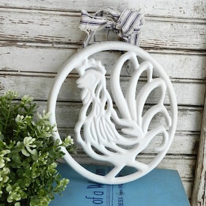 CAST IR0N R00STER TRiVET/FRENCH C0UNTRY DEC0R