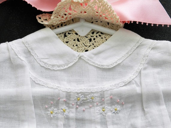 VINTAGE BABY DRESS/ Hand painted Hanger Display - image 6