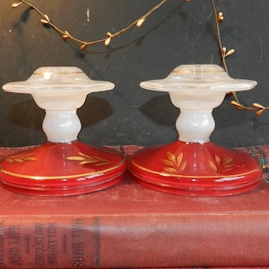 VINTAGE GLASS CANDLEHOLDERS