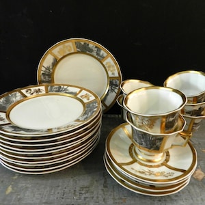 ESCOLHA ENTRE 3 ESTILOS DE PORCELANA FRANCÊS COM OSSO DE LIMÃO/XÍCARAS/PIRES/PRATOS DE ALMOÇO/VENDIDOS SEPARADAMENTE