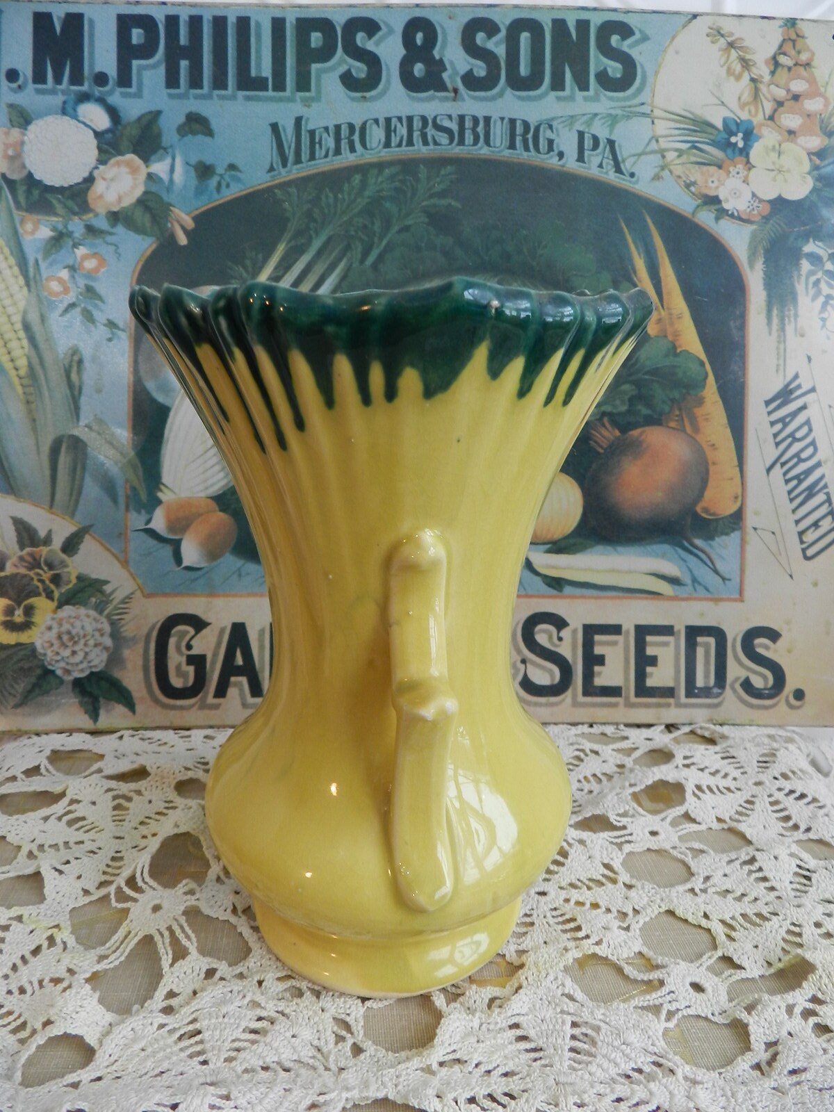 Mccoy VASE Green Drip Edge/7 1/8/excellent Etsy