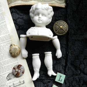 ENCHANTING P0RCELAIN BISQUE VICT0RIAN D0LL PARTs/5 PCS