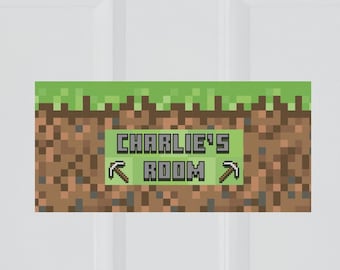 Plaque de porte personnalisée pour chambre d'enfant | Plaque de porte personnalisée inspirée du jeu