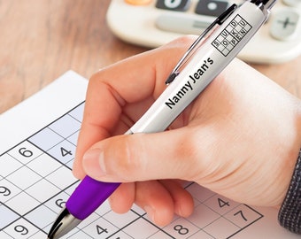 Personalised Name Sudoku Puzzle Themed Pen.