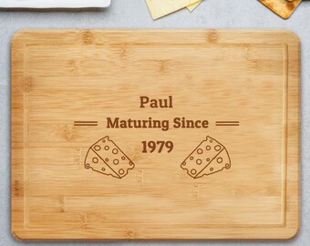 Personalised Name And Date Cheeseboard | Maturing Since Cheese Board | Cheese Gift