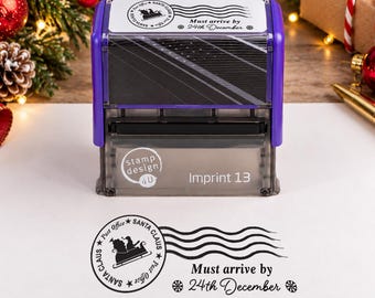 Santa Claus Post Office Stamp - Christmas Postmark Self-Inking Stamp, 58x22mm