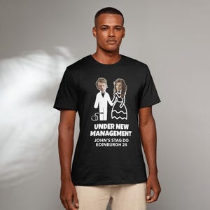 Camiseta de despedida de soltero con nueva dirección – Camiseta personalizada con la cara del novio y la novia. imagen 4