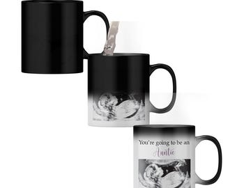 Personalised Heat Changing Baby Scan Announcement Mug
