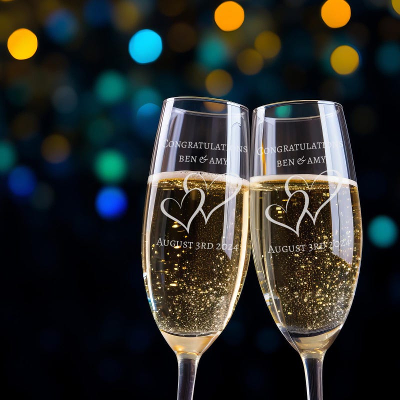 Champagne Flute Heart - Etsy UK