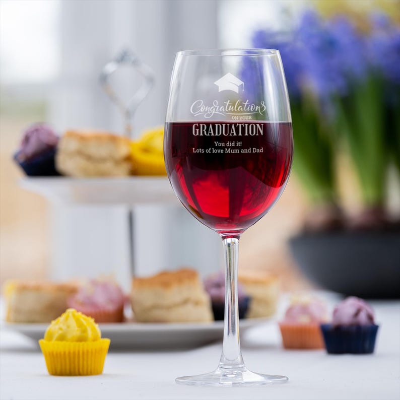 Personalised Graduation Glass - 6 Glass Types to Choose From; Wine ...
