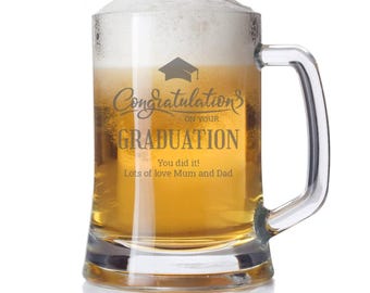 Personalised Engraved Glass - Graduation Gift, Congratulations on Your Graduation