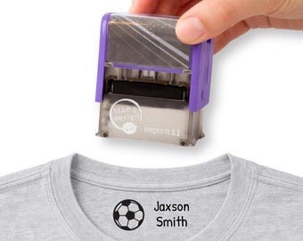 Marcador de ropa para uniformes escolares con nombre e icono personalizados / Sello de goma para telas y textiles