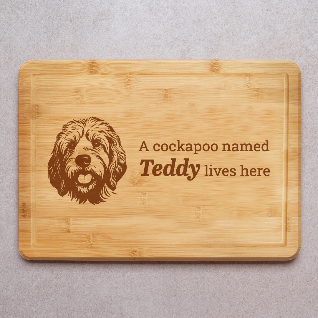 Cockapoo Engrave Cockapoo Engraved Chopping Board With Personalised Name - Etsy