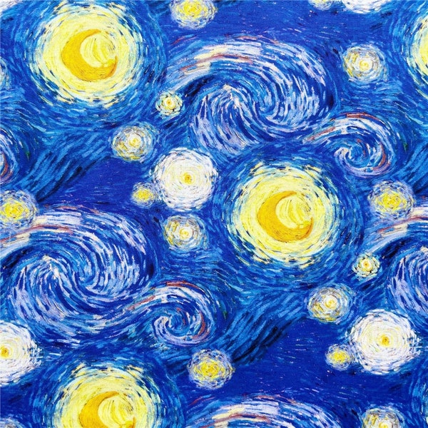 100% Cotton Fabric Van Gogh starry sky oil painting style fabric DIY cotton Cloth Limited pattern Fabric by the yard Fabric by the quarter