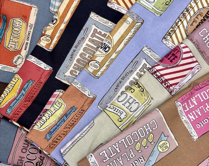 Chocolate Print Cotton Fabric: Multicolor Quilting Fabric
