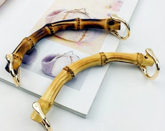 Natural Bamboo Bag Handles: DIY Handbag Replacement Accessories