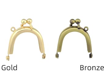 Mini Bronze Kiss Lock Purse Frame (4x4 cm) - Free Pattern