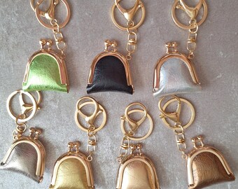 Metallic Mini Kiss Lock Coin Purse: SD Card Case Keyring Necklace