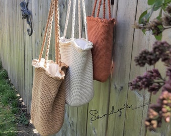 Crochet Cotton Rope Tote Bag: Handmade Boho Beach Bag