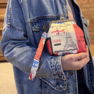 Cartera de mano con cierre de beso, cartera para mujer, bolso de maquillaje, bolso vintage del Hotel París, bolso de mano de tela de la Torre Eiffel, bolso de moda para mujer, bolso de fiesta de noche