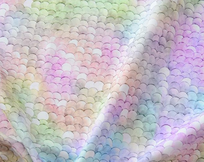 Fantasy Fish Scale Print Poplin Fabric: High-Count Cotton Quilting Material