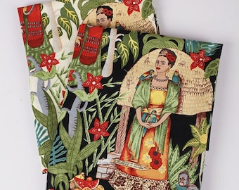 Frida's Garden Cotton Spandex Fabric: Floral Print Sewing Quilting