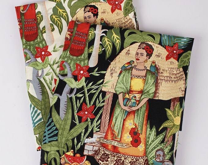 Frida's Garden Cotton Spandex Fabric: Floral Print Sewing Quilting