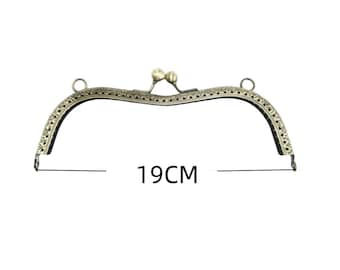 Metal Purse Frame Kiss Lock: 19cm Clutch Bag Hardware with Free Pattern