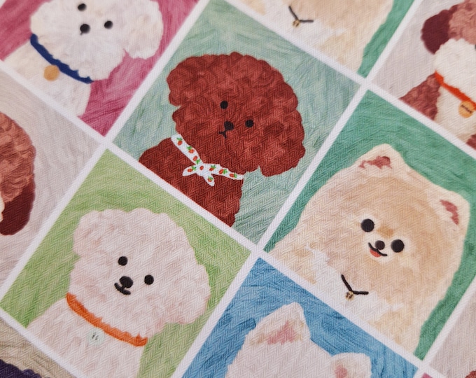 Puppies Cotton Fabric: Kids Sewing Quilting Material