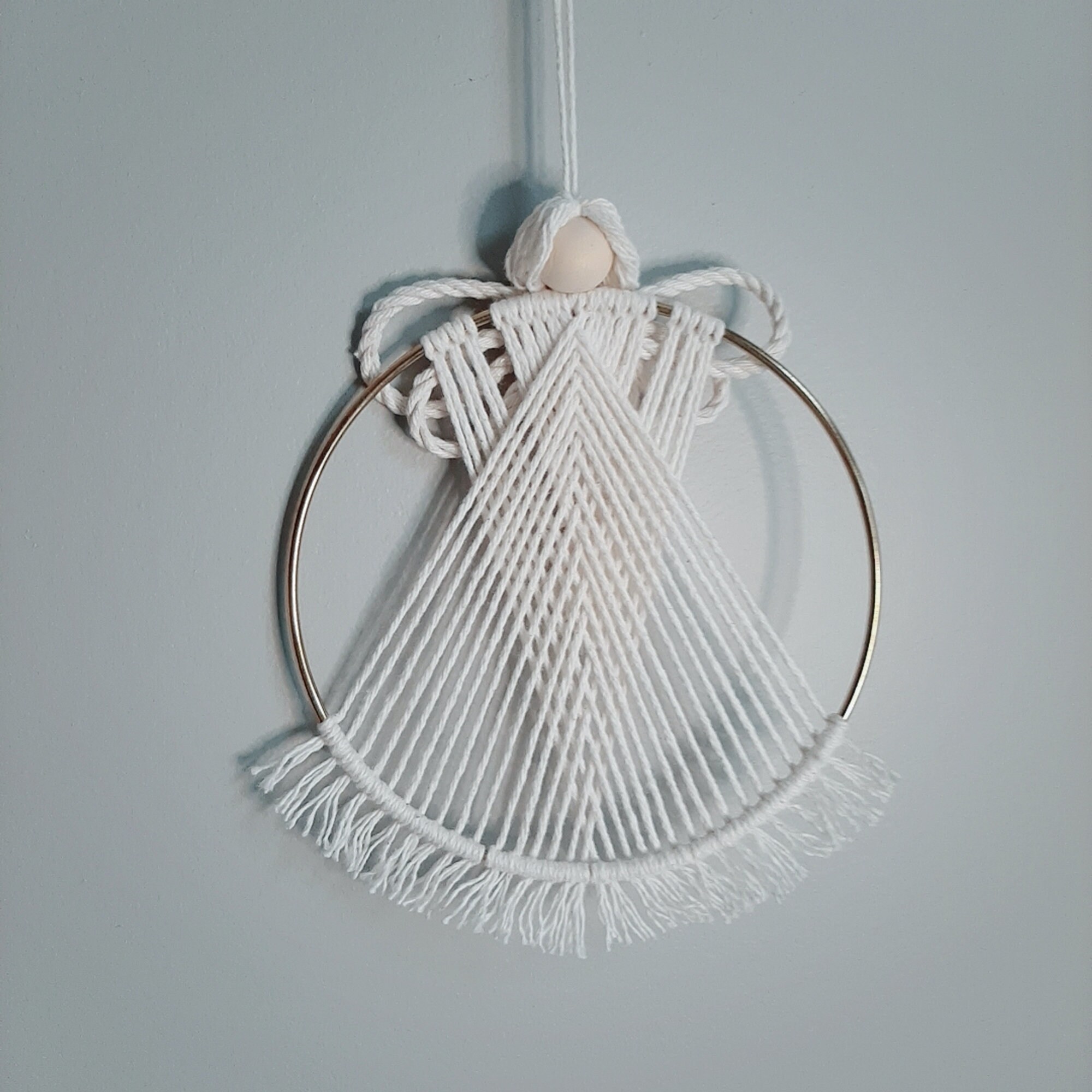 DIY How to make a Macrame angel wall hanging Macrame hoop Etsy France