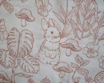 Mushroom Rabbit Double Gauze Cotton Fabric: Baby Bedding & Clothing, 98" Wide