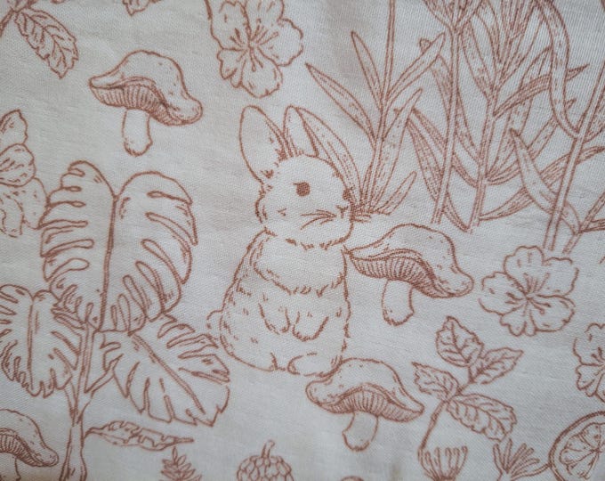 Mushroom Rabbit Double Gauze Cotton Fabric: Baby Bedding & Clothing, 98" Wide
