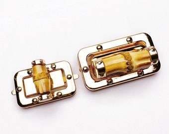 Bamboo Bag Lock: Metal Handbag Purse Hardware - 2 Sizes