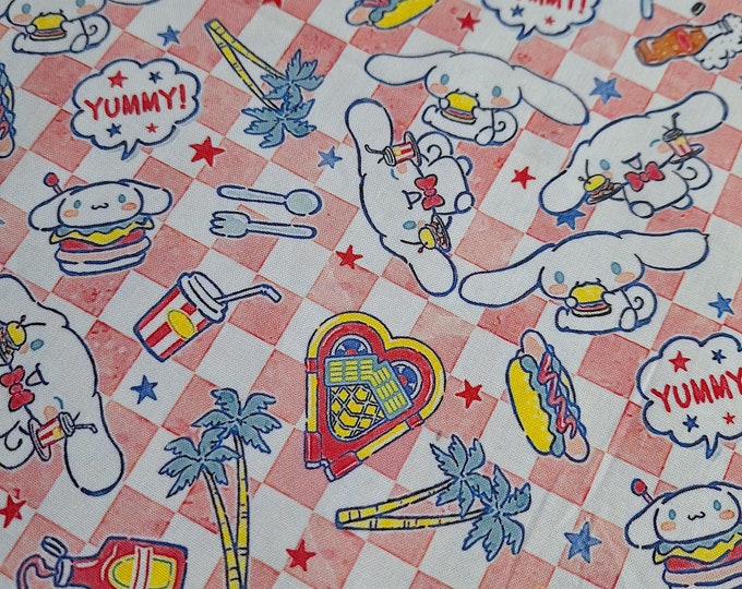 Cartoon Dog Plaid Cotton Fabric: Kids Patchwork Quilting