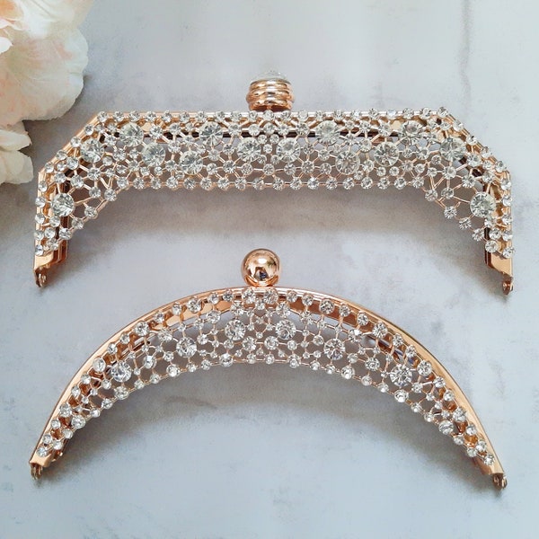 Gorgeous sparkling kiss lock purse frame include a FREE PATTERN and screws Crescent and square 2 kinds golden metal frame DIY purse frame