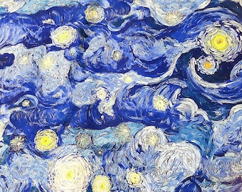 Van Gogh Starry Night Fabric: 100% Cotton DIY Craft Fabric