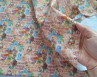 Sugar Plums Cotton Fabric: Vintage Festival Sewing Quilting Material
