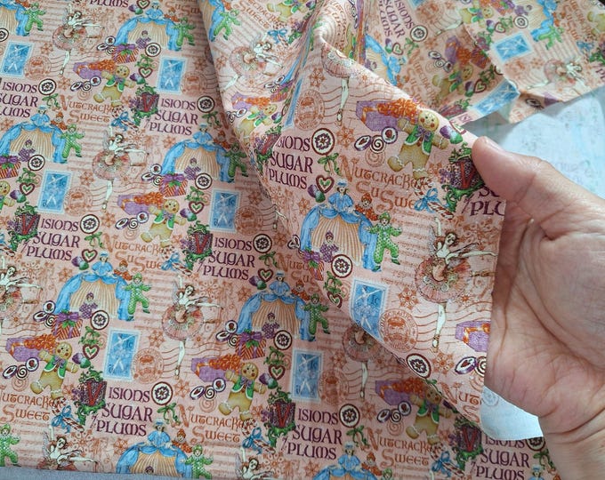 Sugar Plums Cotton Fabric: Vintage Festival Sewing Quilting Material
