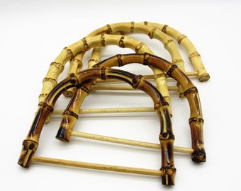 Bamboo Bag Handles: Round Purse Handles for DIY Making (2 Pcs)