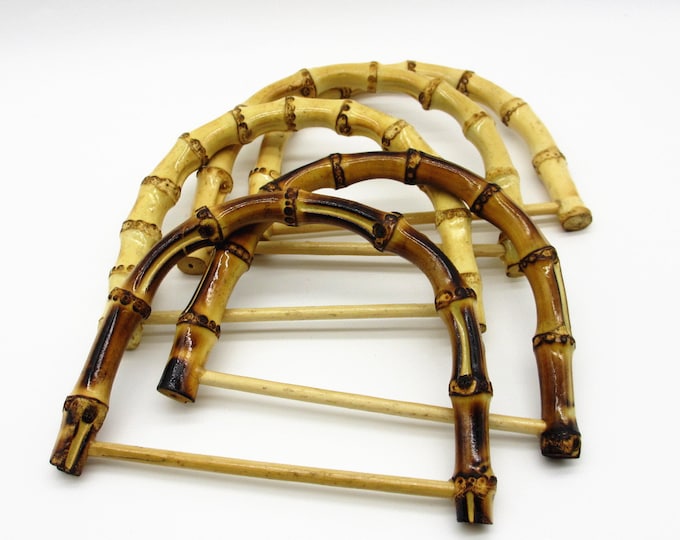 Bamboo Bag Handles: Round Purse Handles for DIY Making (2 Pcs)