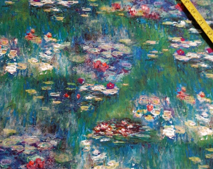 Bunny Rabbit Boating Fabric: Vintage Impressionist Cotton Calico by the Yard